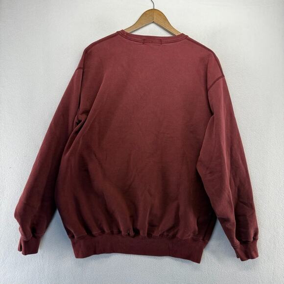 Vintage Ralph Lauren Sweatshirt men's large Red maroon Crewneck Pony Embroidered - Picture 10 of 11
